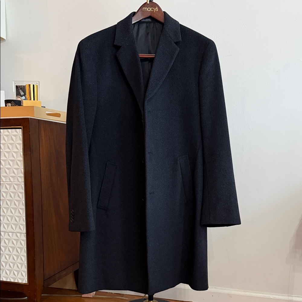 Kenneth Cole Reaction Black and grey Wool Blend Coat